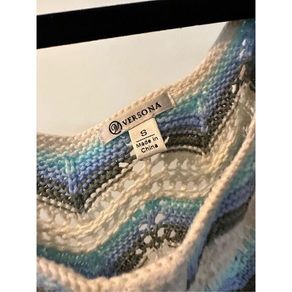 Chevron crochet button front top - Picture 4 of 4